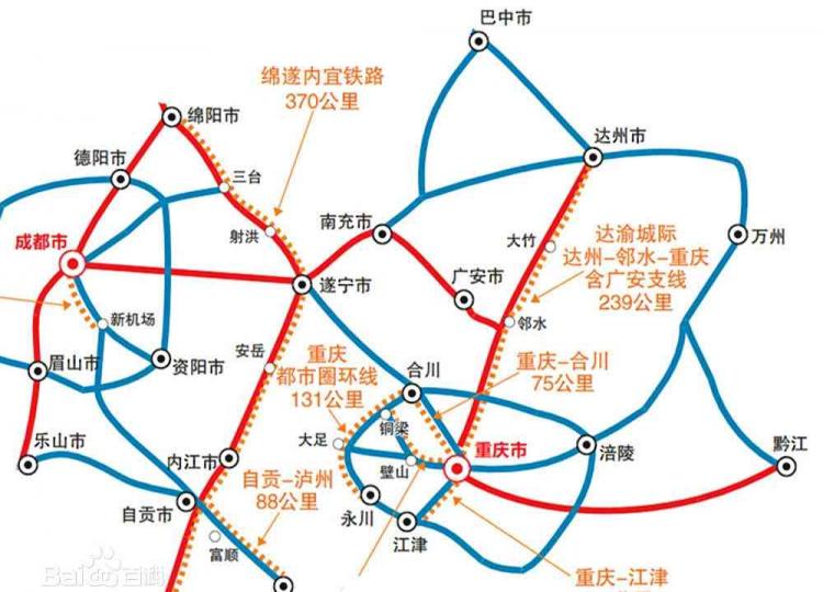 四川重庆正规划一条高铁